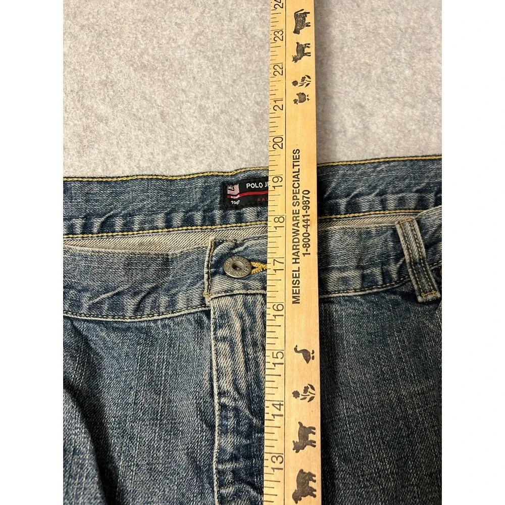Vintage Polo Jeans Co. Jeans Mens 50x30 Loose Fit Straight Streetwear Denim Blue